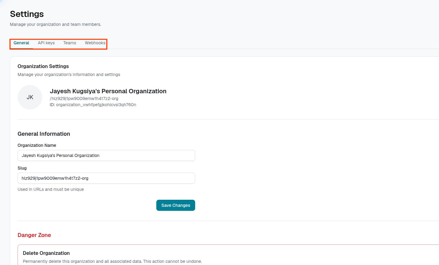 TIA workspace Settings with a red callout box around the settings navigation.
